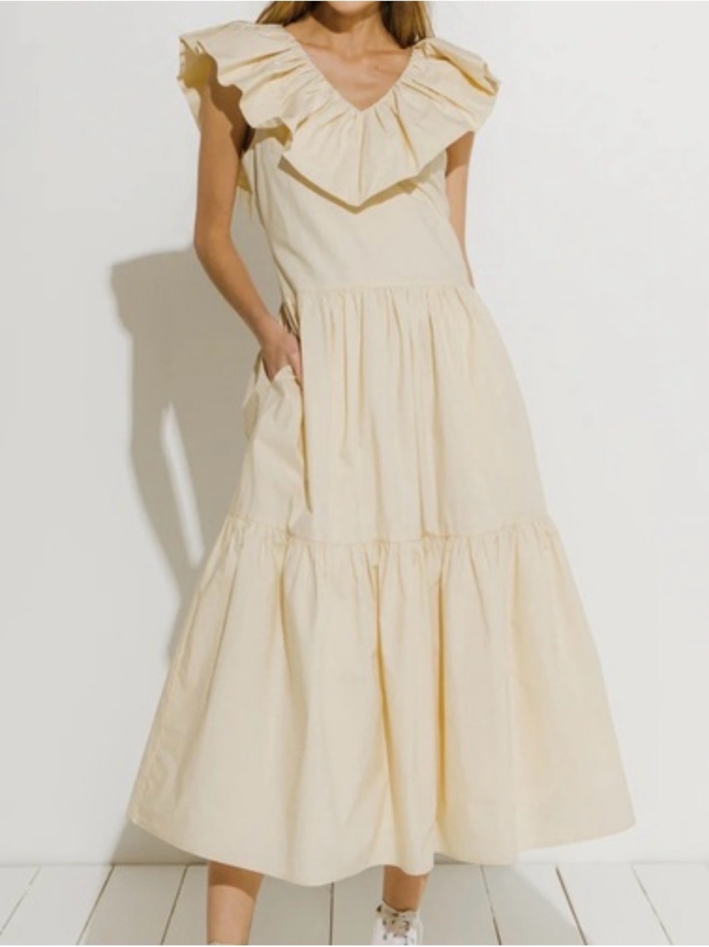 English Factory Soft Cream Ruffle Dress